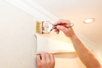 Pose de papier peint au Pecq — revêtements muraux et toiles de verre